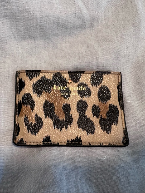 kate spade Accessories - Kate Spade Leopard Print Card Holder - Tan and Black